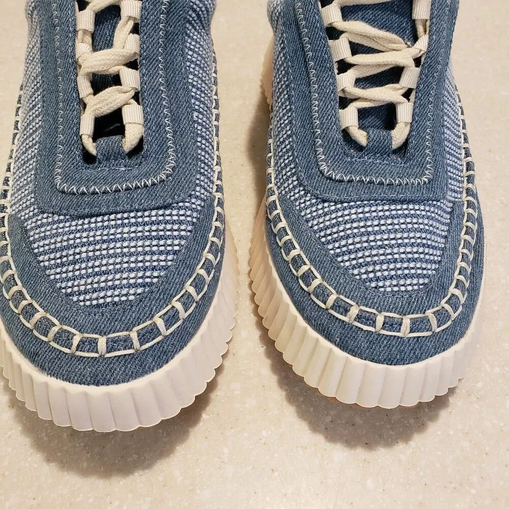 Dolce Vita Dolen Women's Platform Blue Denim Sneaker Size 9.5